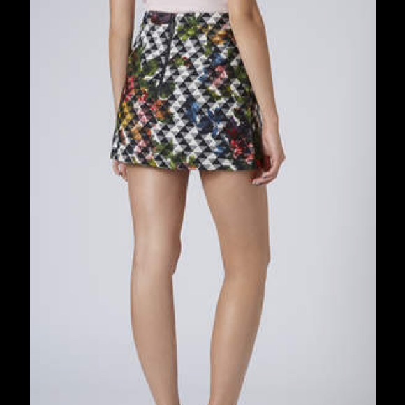 TOPSHOP Blur Floral Print Pelmet Skirt 6 - Picture 7 of 8